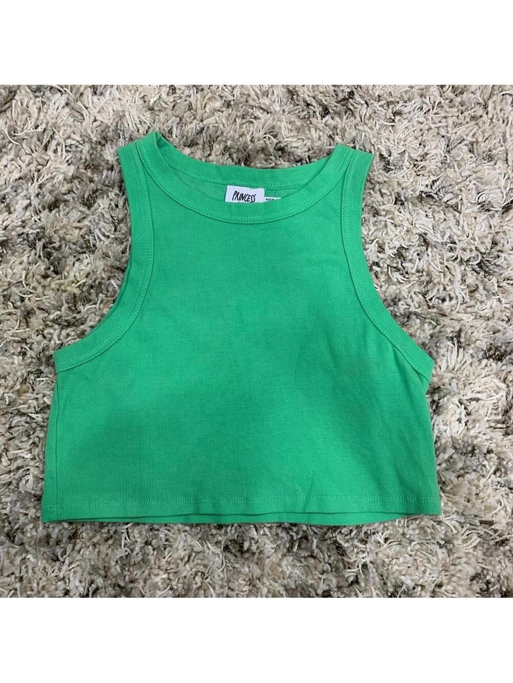 Princess Polly Green Cropped Tank - Size 12
